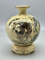 Bình Hút Lộc Cá Chép Hoa Sen H25 Vẽ Vàng 24K RG-000554