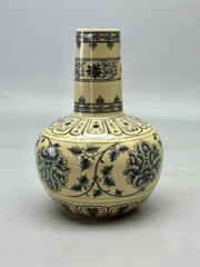 Bình Hoa Lam H25 Gốm Chu Đậu Truyền Thống
