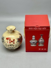 Cặp Bình Hút Lộc Cá Chép Hoa Sen Phúc - Thọ H19 Gốm Chu Đậu Vẽ Vàng