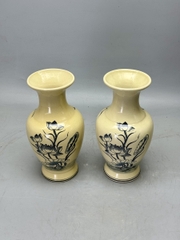 Bình Hoa Đùi Dế Hoạ Tiết Hoa Sen Cao 27cm Gốm Chu Đậu Truyền Thống