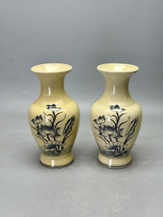 Bình Hoa Đùi Dế Hoạ Tiết Hoa Sen Cao 27cm Gốm Chu Đậu Truyền Thống