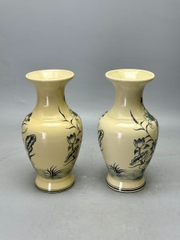 Bình Hoa Đùi Dế Hoạ Tiết Hoa Sen Cao 27cm Gốm Chu Đậu Truyền Thống