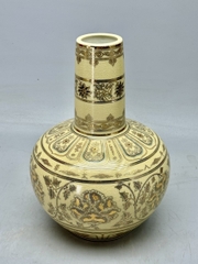 Bình Hoa Lam Gốm Chu Đậu Vẽ Vàng 24K RG-000546