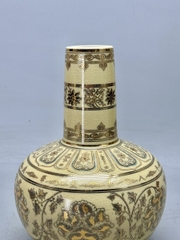 Bình Hoa Lam Gốm Chu Đậu Vẽ Vàng 24K RG-000546