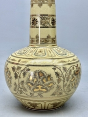 Bình Hoa Lam Gốm Chu Đậu Vẽ Vàng 24K RG-000546