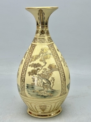 Bình Tỳ Bà Gốm Chu Đậu Tứ Cảnh Vẽ Vàng 24K RG-000545