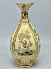 Bình Tỳ Bà Gốm Chu Đậu Tứ Cảnh Vẽ Vàng 24K RG-000545