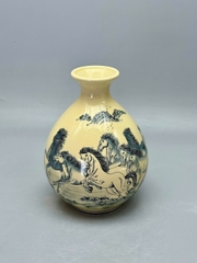 Bình Bảo Ngọc Mã Đáo Thành Công Cao 25cm Gốm Truyền Thống