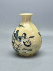 Bình Bảo Ngọc Mã Đáo Thành Công Cao 25cm Gốm Truyền Thống