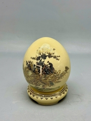 Quả Trứng Tài Lộc Cao 20cm Gốm Vẽ Vàng