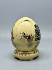 Quả Trứng Tài Lộc Cao 20cm Gốm Vẽ Vàng