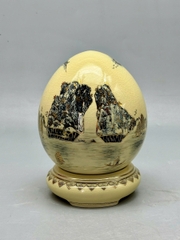 Quả Trứng Tài Lộc Cao 20cm Gốm Vẽ Vàng