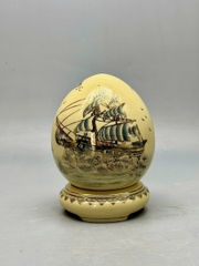 Quả Trứng Tài Lộc Cao 20cm Gốm Vẽ Vàng