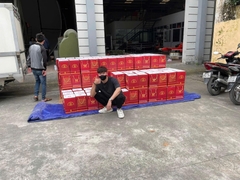 Bình Tài Lộc Tứ Cảnh H25 Gốm Chu Đậu Kẻ Vàng
