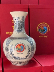 Bình Phú Quý Tứ Cảnh In Chữ Và Logo Đơn Vị Gốm Truyền Thống