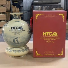 Bình Hút Lộc Thuận Buồm Xuôi Gió In Logo Đơn Vị Cao 29cm Gốm Chu Đậu Truyền Thống