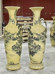 Lục Bình Sơn Thuỷ Hữu Tình Cao 1,7m Gốm Chu Đậu Truyền Thống