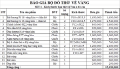Bộ Đồ Thờ Gốm Chu Đậu Hoạ Tiết Rồng Trầu 1,57m x 61cm