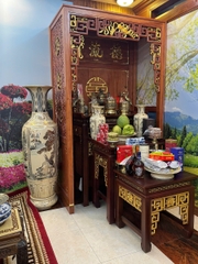 Lục Bình Tứ Cảnh Sơn Thuỷ 1,66m Gốm Chu Đậu Vẽ Vàng 24K