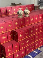 Bình Hút Lộc Hoa Mẫu Đơn Cao 23cm Gốm Truyền Thống