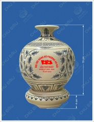 Bình Hút Lộc Hoa Mẫu Đơn Cao 23cm Gốm Truyền Thống