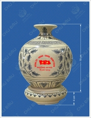 Bình Hút Lộc Hoa Mẫu Đơn Cao 23cm Gốm Truyền Thống