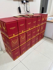 Bình Hút Lộc Tứ Cảnh Chữ Phúc Cao 29,5cm Gốm Vẽ Vàng