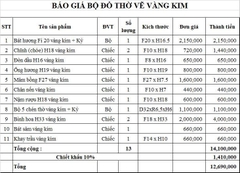 Bộ Đồ Thờ Hoạ Tiết Rồng Cho Ban Thờ 1,27m Gốm Vẽ Vàng