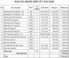 Bộ Đồ Thờ Cho Ban Thờ 1,55 Gốm Vẽ Vàng