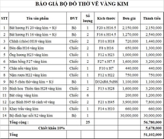 Bộ Đồ Thờ Hoa Sen + Đỉnh Hạc Ban Thờ 1,75m Gốm Vẽ Vàng