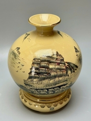 Bình Hút Lộc Thuận Buồm Xuôi Gió Cao 28cm Gốm Vẽ Vàng