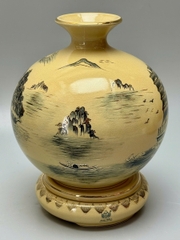 Bình Hút Lộc Thuận Buồm Xuôi Gió Cao 28cm Gốm Vẽ Vàng