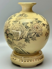 Bình Hút Lộc Chim Đào Cao 42cm Gốm Nghệ Nhân Vẽ Vàng