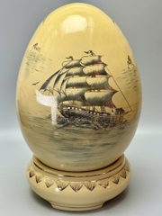 Trứng Tài Lộc Cao 55cm Thuận Buồm Xuôi Gió Gốm Vẽ Vàng