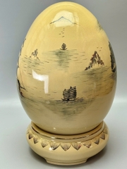 Trứng Tài Lộc Cao 55cm Thuận Buồm Xuôi Gió Gốm Vẽ Vàng