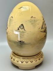 Trứng Tài Lộc Cao 55cm Thuận Buồm Xuôi Gió Gốm Vẽ Vàng