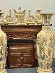 Bộ Đồ Thờ Bát Hương Sen + Đỉnh Hạc + Đôi Lục Bình Ban Thờ 1,75m đến 1,97m