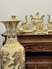 Bộ Đồ Thờ Bát Hương Sen + Đỉnh Hạc + Đôi Lục Bình Ban Thờ 1,75m đến 1,97m