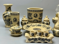 SET Đồ Thờ Cho Ban Thờ Mini Từ 1,07m đến 1,27m Gốm Chu Đậu Truyền Thống