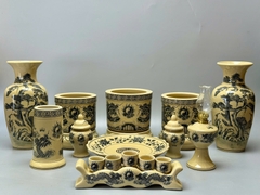 SET Đồ Thờ Cho Ban Thờ 1,57m Gốm Chu Đậu Truyền Thống