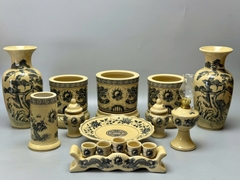 SET Đồ Thờ Cho Ban Thờ 1,57m Gốm Chu Đậu Truyền Thống