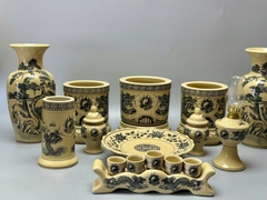 SET Đồ Thờ Cho Ban Thờ 1,57m Gốm Chu Đậu Truyền Thống