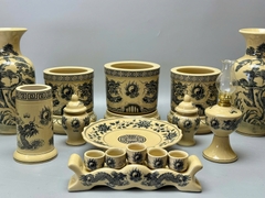 SET Đồ Thờ Cho Ban Thờ 1,57m Gốm Chu Đậu Truyền Thống