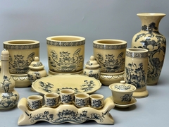 SET Đồ Thờ Hoa Sen Cho Ban Thờ 1,57m đến 1,75m Gốm Chu Đậu Truyền Thống