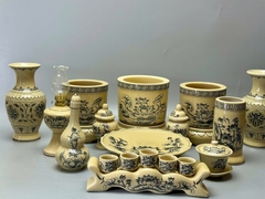 Bộ Đồ Thờ Hoạ Tiết Hoa Sen Cho Ban Thờ 1,57m Gốm Chu Đậu Truyền Thống