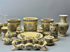 Bộ Đồ Thờ Hoạ Tiết Hoa Sen Cho Ban Thờ 1,57m Gốm Chu Đậu Truyền Thống