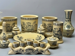 SET Đồ Thờ Cho Ban Thờ 1,27m Gốm Chu Đậu Truyền Thống