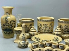 Bộ Đồ Thờ Hoạ Tiết Hoa Sen Cho Ban Thờ 1,75m Gốm Chu Đậu Truyền Thống