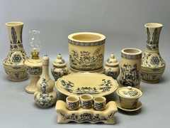 Bộ Đồ Thờ Hoạ Tiết Hoa Sen Cho Ban Thờ 1,07m Gốm Chu Đậu Truyền Thống