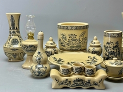 Bộ Đồ Thờ Hoạ Tiết Hoa Sen Cho Ban Thờ 1,07m Gốm Chu Đậu Truyền Thống